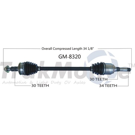 Surtrack Axle Cv Axle Shaft, Gm-8320 GM-8320